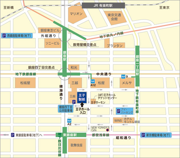 王子ホール　地図